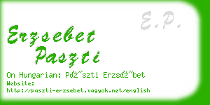 erzsebet paszti business card